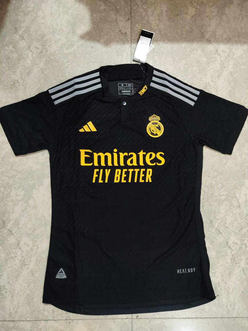 Real Madrid Third Kit 23/24 | Real Madrid Black Jersey 2023 - Jersey ...